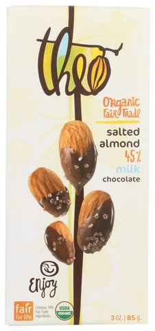 Theo Chocolate Mk Chocolate Slt Almond (12x3OZ )