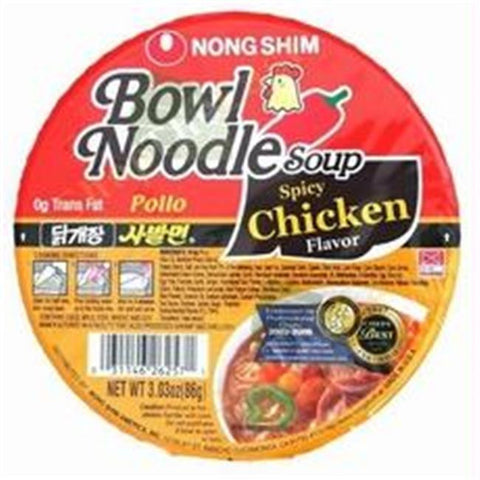 Nong Shim Spicy Chicken Noodle Soup Bowl (12x3.03Oz)