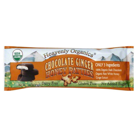 Heavenly Organics Chocolate Ginger Honey Patty (16x1.2OZ )