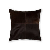 18" Chocolate Brown Cowhide Throw Pillow