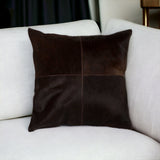 18" Chocolate Brown Cowhide Throw Pillow