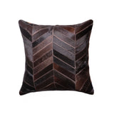 18" Chocolate Chevron Cowhide Throw Pillow