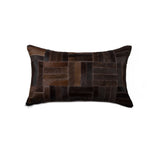 12" X 20" Chocolate Cowhide Throw Pillow