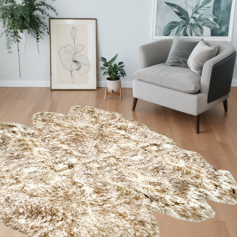 72" X 72" Gradient Chocolate Octo Sheepskin - Area Rug