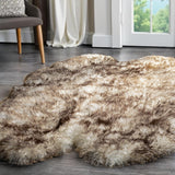 4' X 6' Chocolate Genuine Sheepskin Ombre Flokati Handmade Area Rug