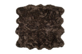 6' X 6' Chocolate Faux Fur Washable Non Skid Area Rug