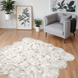 6' X 6' Ombre Chocolate Faux Fur Washable Non Skid Area Rug