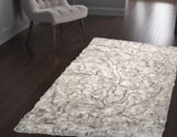 3' X 5' Chocolate Faux Fur Ombre Non Skid Area Rug