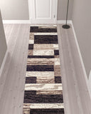 12' Chocolate Patchwork Power Loom Runner Rug