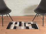 2' X 3' Chocolate Patchwork Power Loom Stain Resistant Area Rug