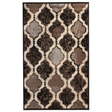 7' X 9' Chocolate Quatrefoil Power Loom Distressed Stain Resistant Area Rug