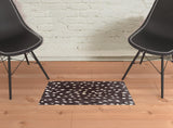 2' X 3' Chocolate Animal Print Washable Area Rug With UV Protection