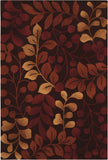 4' X 6' Chocolate Botanical Leaves Area Rug