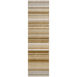 2' X 8' Chocolate Striped Washable Indoor Outdoor Runner Rug