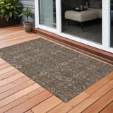 2' X 3' Chocolate Tribal Washable Indoor Outdoor Area Rug