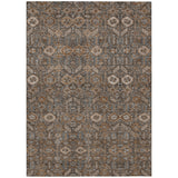 5' X 8' Chocolate Tribal Washable Indoor Outdoor Area Rug