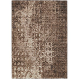 5' X 8' Chocolate Ikat Washable Indoor Outdoor Area Rug