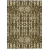 5' X 8' Chocolate Taupe And Beige Moroccan Washable Indoor Outdoor Area Rug