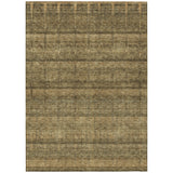 5' X 8' Brown Beige And Chocolate Striped Washable Indoor Outdoor Area Rug