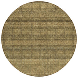 8' Brown Beige And Chocolate Round Striped Washable Indoor Outdoor Area Rug