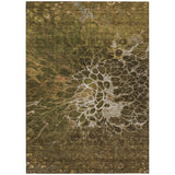 5' X 8' Chocolate And Gray Abstract Washable Indoor Outdoor Area Rug