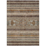 8' X 10' Chocolate And Gray Southwestern Washable Indoor Outdoor Area Rug