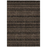 5' X 8' Chocolate And Brown Southwestern Washable Indoor Outdoor Area Rug