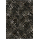 5' X 8' Brown And Chocolate Geometric Washable Indoor Outdoor Area Rug