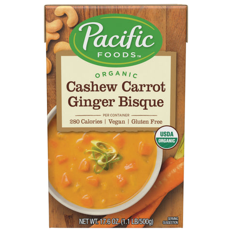 Pacific Natural Foods Bisque, Cashew Carrot Ginger (12x17.6Oz)