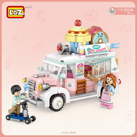 Loz Mini Blocks - Dessert Cart Building Bricks Set - 14 x 18 x 8 cm