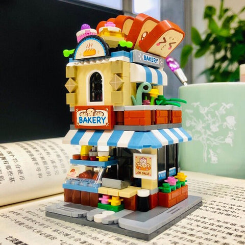 Loz Street Series - Bakery Shop Building Bricks Set - 19.5x16.5x4.5cm