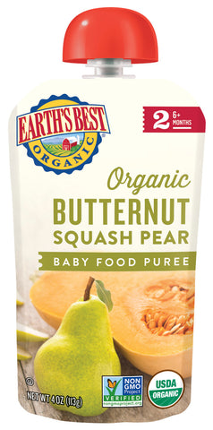 Earth's Best Baby Foods Puree Squash/Pear (12x4OZ )