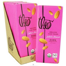 Theo Chocolate Dark Chocolate Bar, Salted Almond (12x3Oz)