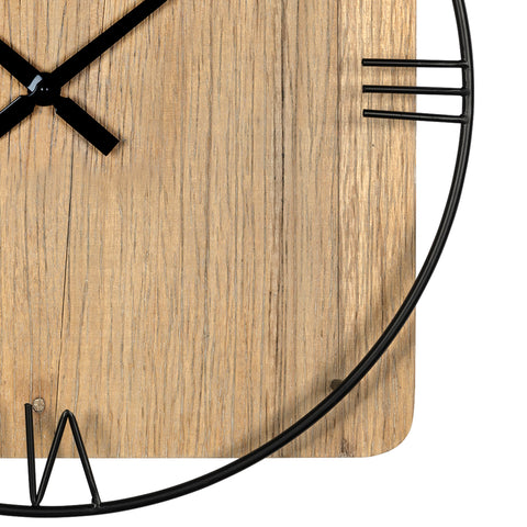 27" Novelty Brown And Black Wood Analog Wall Clock