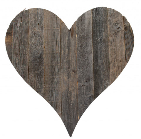 24" Weathered Gray Reclaimed Wood Heart Wall Decor