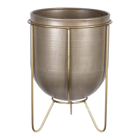 10" Bronze Cylinder Metal Table Vase