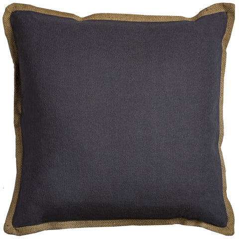 22" Charcoal Cotton Throw Pillow