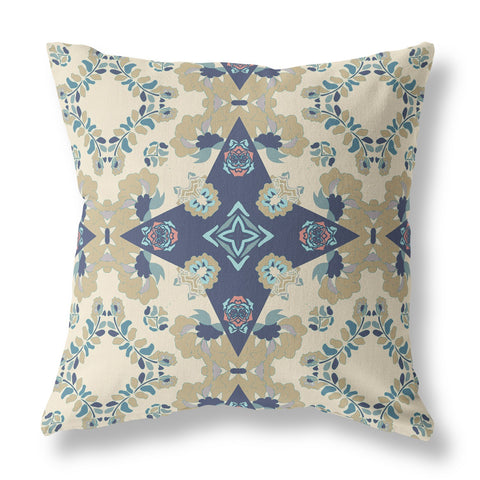 26��� Sand Navy Diamond Star Indoor Outdoor Zippered Throw Pillow