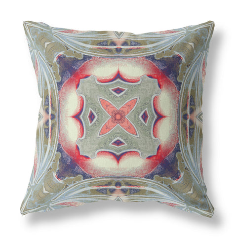 26��� Sage Pink Geo Tribal Indoor Outdoor Throw Pillow