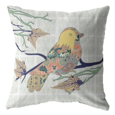 26" Light Green Sparrow Indoor Outdoor Throw Pillow