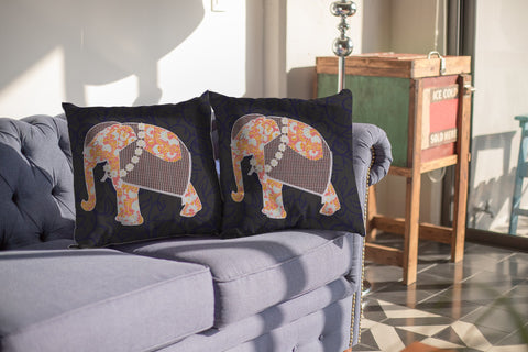 20��� Orange Elephant Indoor Outdoor Throw Pillow