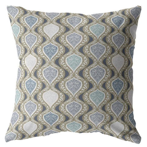 26��� Gray Ogee Indoor Outdoor Throw Pillow