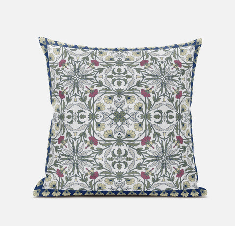 20��� Pink Sage Paisley Zippered Suede Throw Pillow