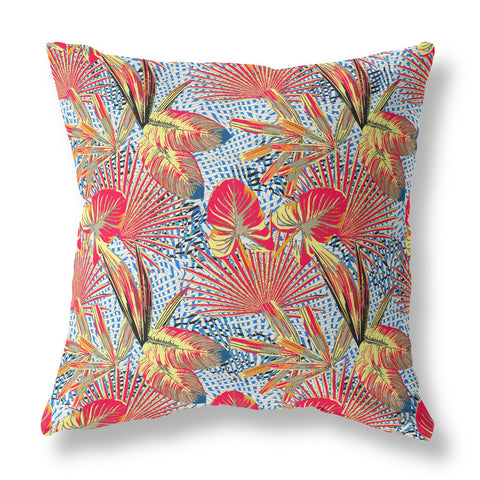 26��� Crimson Yellow Tropical Indoor Outdoor Throw Pillow