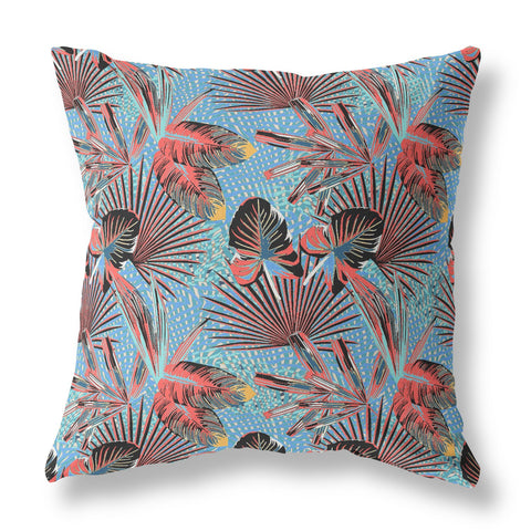 26��� Coral Blue Tropical Indoor Outdoor Throw Pillow