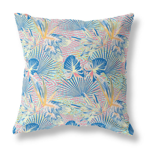 26��� Blue Pink Tropical Indoor Outdoor Throw Pillow