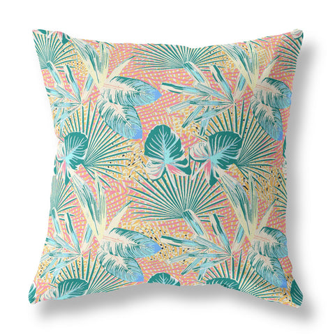 26��� Blue Peach Tropical Indoor Outdoor Throw Pillow