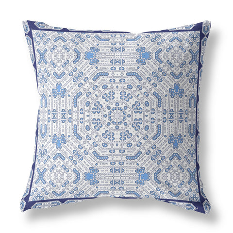 26��� Blue Gray Geostar Indoor Outdoor Throw Pillow