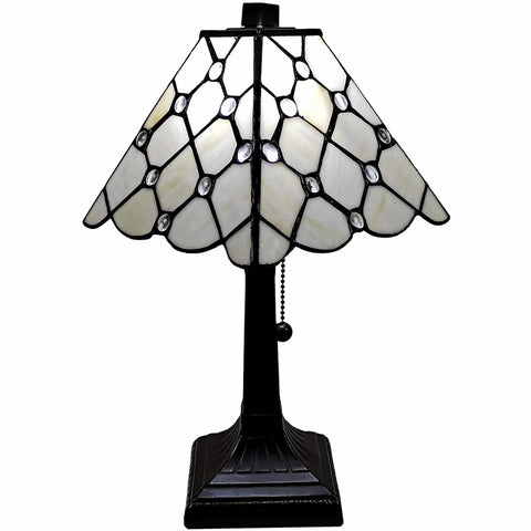 15" Dark Brown Metal Candlestick Table Lamp With White Empire Shade